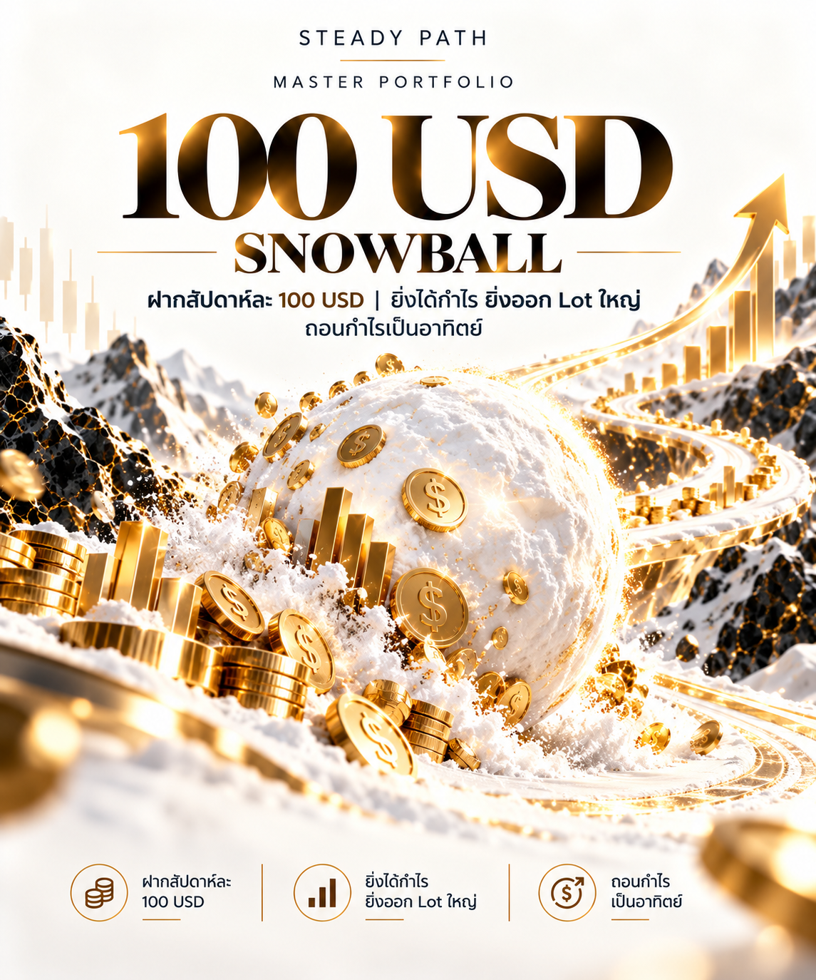 100 USD SnowBall · Artwork แนวคิดจาก Owner
